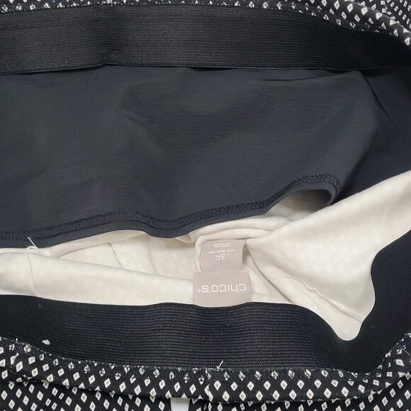 Chico's Black Diamond Print Elastic Waist Stretch Pants Size 3R US 16 (37x30) - Picture 13 of 13